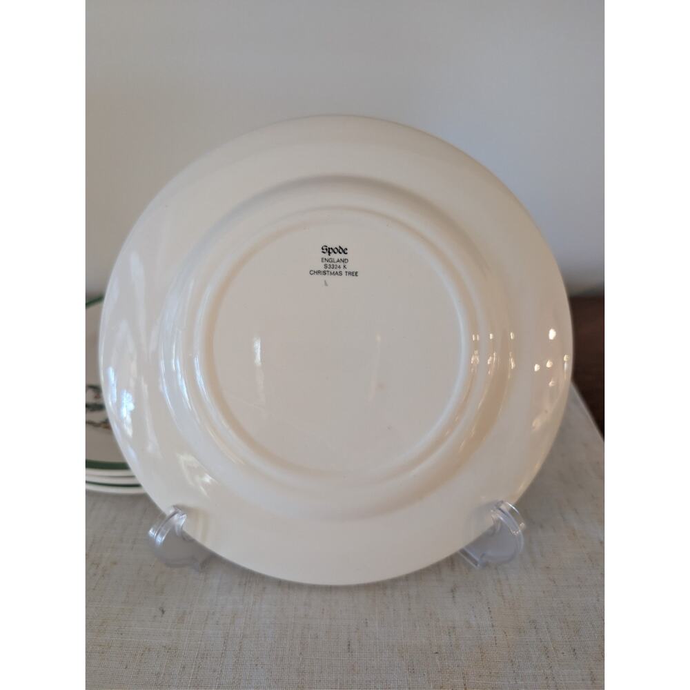 Vintage Spode “Christmas Tree” Salad Plates — Set of 4 — 7.75″ — Made in England - Picture 3 of 6
